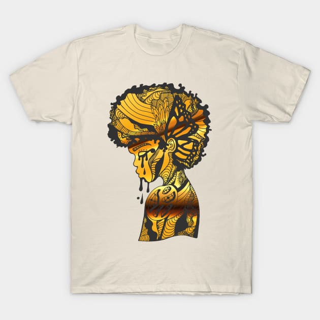 Gold Beauty In struggle T-Shirt by kenallouis